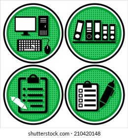 Office supplies icons 