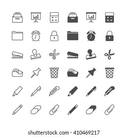 Office supplies icons, included normal and enable state.