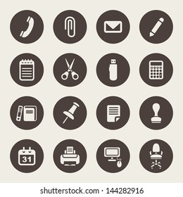 Office supplies icons set