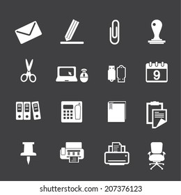 Office supplies icons set