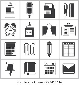 office supplies icons set