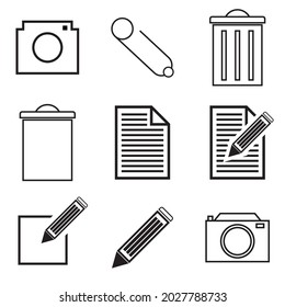 office supplies and multimedia icon set vector illustration