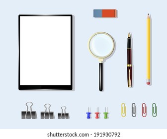 office supplies on the table