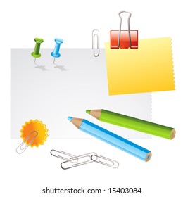 office supplies on white background vector illustration