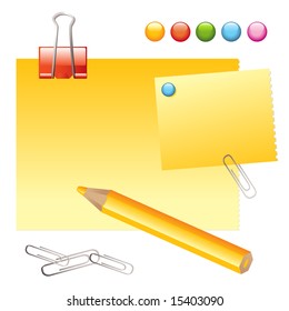 office supplies on white background vector illustration