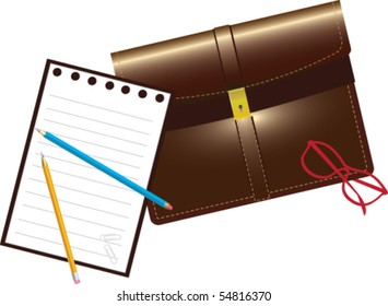 office supplies on the white background