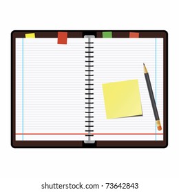 Office supplies on a white background.