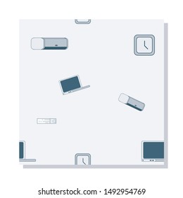 office supplies pattern illustration vector