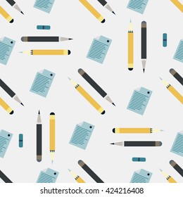 office supplies seamless colored background