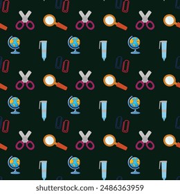 Office Supplies Seamless Vector Pattern Design