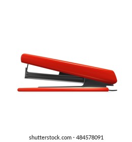 Office Supplies Stapler Isolated On White. EPS10 Vector
