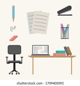 
Office supplies Stapler table and chair