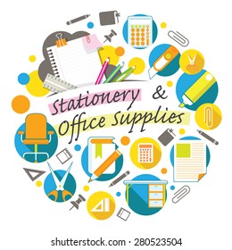 Office Supplies and Stationery Heading and Label