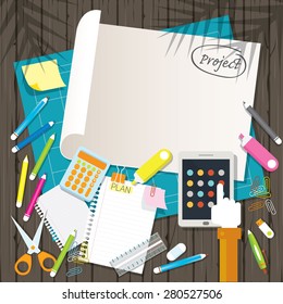 Office Supplies and Stationery, Paper, Tablet,  Background and Frame