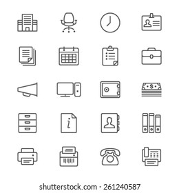 Office supplies thin icons