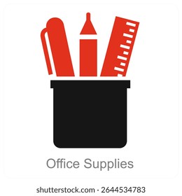 Office Supplies vector icon concept design