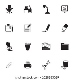 Office supplies vector icon set.  Vector.