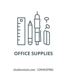 Office supplies vector line icon, linear concept, outline sign, symbol
