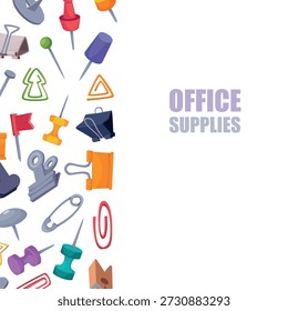 Suministros de oficina. fondo de Vertical de diseño de papel Clips pins pinzas de ropa