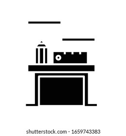 Office supply black icon, concept illustration, vector flat symbol, glyph sign.