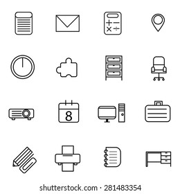 office supply and document icons set vector illustration For Mobile, Web And Applications
