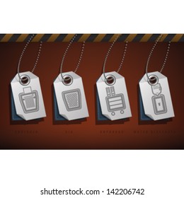 Office Supply Objects, from left to right, top to bottom:   Shredder, Bin, Cupboard, Water dispenser.