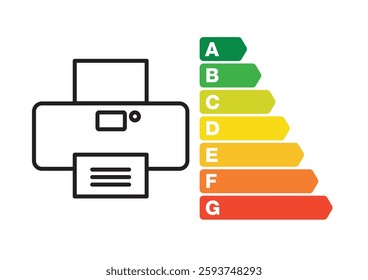 Office Supply Printer with Environmental Certification Energy Classification Scale Efficiency Class Consumption