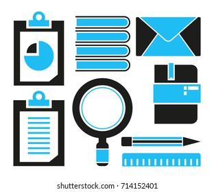 office supply and stationery icons