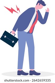 Office syndrome back pain, sitting and work too long causing back ache or inflammation of neck,

