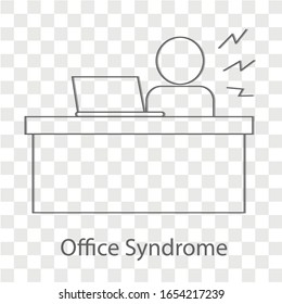 Office syndrome concept. Creative idea design. Flat vector illustration for template, brochure or presentation.