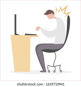 Síndrome de Office, ilustración plana vectorial.