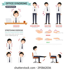 office syndrome infographic,vector illustration