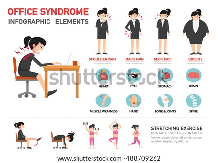 office syndrome infographic,vector illustration