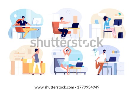 Similar – Image, Stock Photo stretching exercises