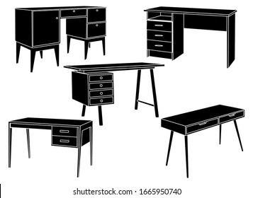 Office table collection in a linear style