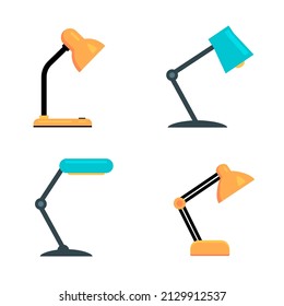 Office table desk lamp icon light. Desk lamp light bulb vector desktop office illustration design
