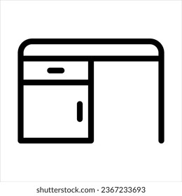 Office table desk vector icon
