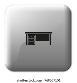 Office table with drawers flat vector icon.