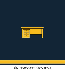 Office table with drawers icon.