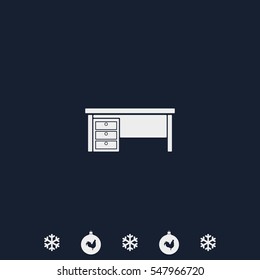Office table with drawers icon.
