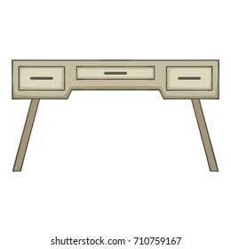 Office table icon. Cartoon illustration of office table vector icon for web