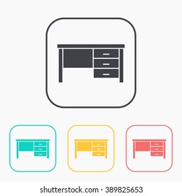 office table icon color set