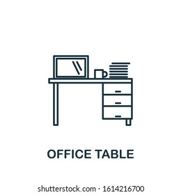 Office Table icon from interior collection. Simple line element Office Table symbol for templates, web design and infographics