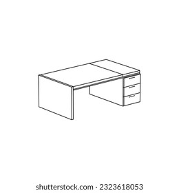 Línea de iconos de tabla de Office diseño simple de muebles, plantilla de ilustración de elementos