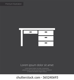 office table icon, on dark background