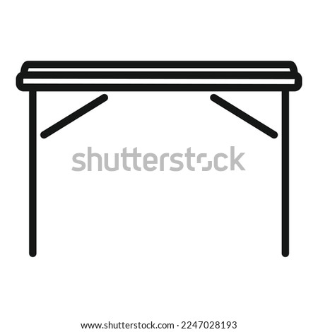Office table icon outline vector. Wood furniture. Modern interior