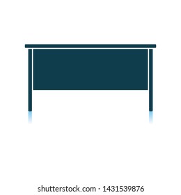 Office Table Icon. Shadow Reflection Design. Vector Illustration.
