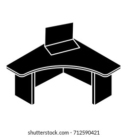 Office table icon. Simple illustration of office table vector icon for web design isolated on white background