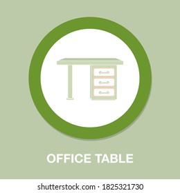 office table icon - simple, vector, icon for website design, mobile app, ui. Vector Illustration