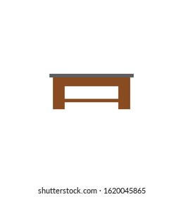 Office table Icon Vector. Flat color symbol on white background with shadow
